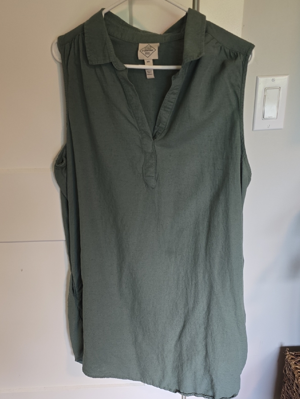 St. John's Bay Sleeveless V-Neck Tunic in Olive